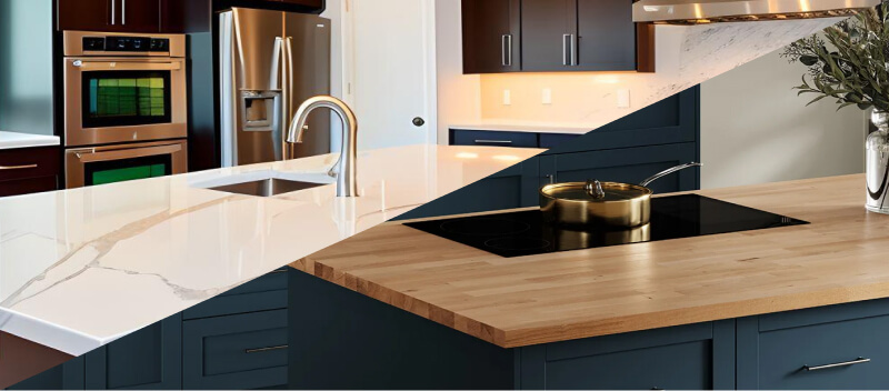 Quartz Worktops vs. Wood Worktops