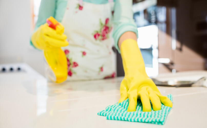 How do you clean quartz worktops