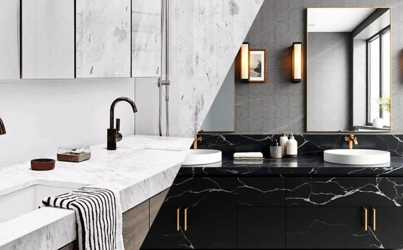 Quartz vs Marble Bathroom Worktop